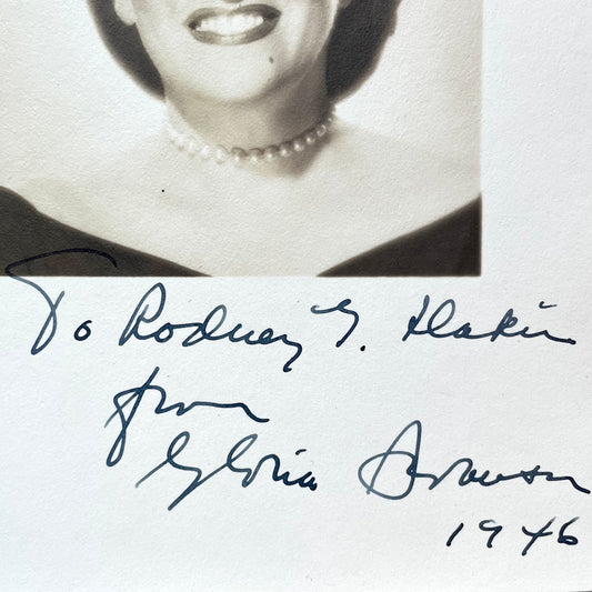 Gloria Swanson Signed Photo | 1946