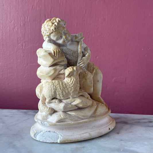 Infant Christ & Infant St. John | Antique Chalkware Figures