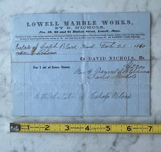 Victorian Funeral Bills | Coffins and Gravestones | Benjamin Blood