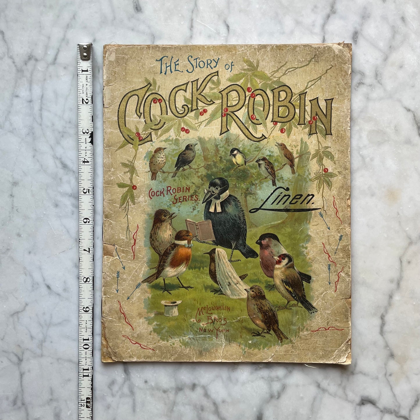 The Story of Cock Robin | Antique McLoughlin Linen Book