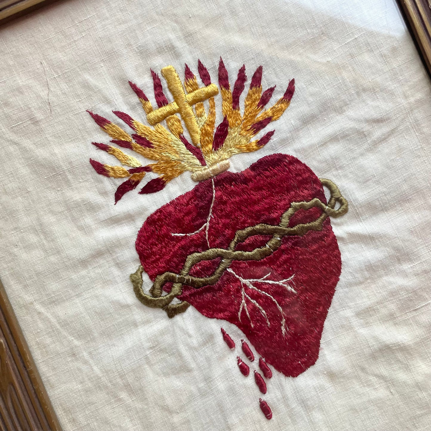 Antique Sacred Heart Embroidery