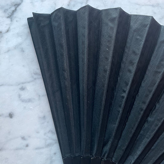 Victorian Black Silk Mourning Fan