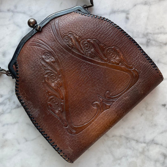 Antique Arts & Crafts Leather Purse