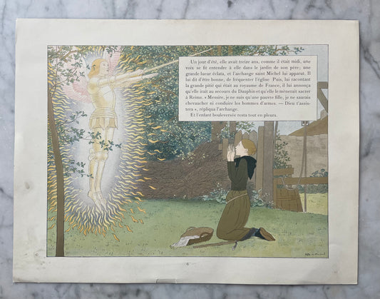 Jeanne d’Arc Antique Print | Double Sided | M. Boutet de Monvel