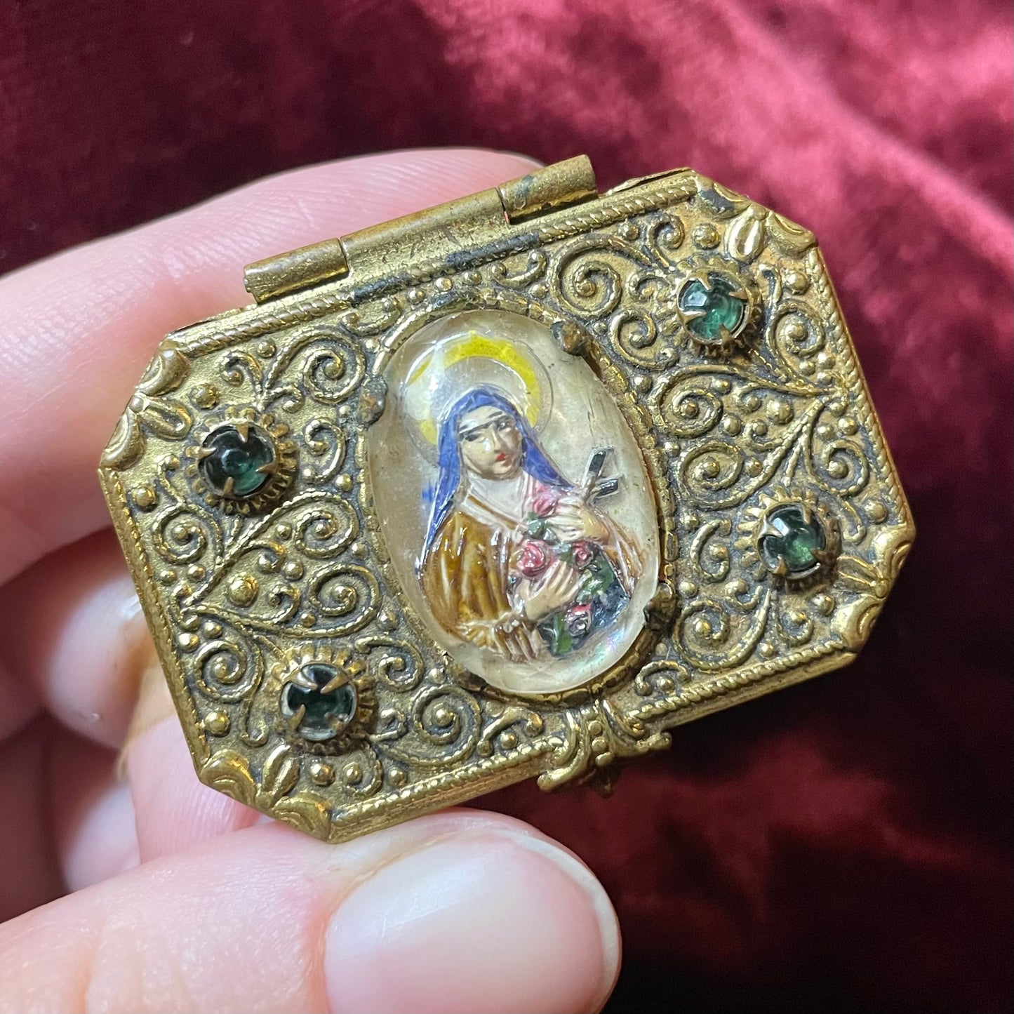 Antique Saint Thérèse de Lisieux Rosary Box