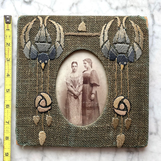 Antique Arts & Crafts Woven Frame