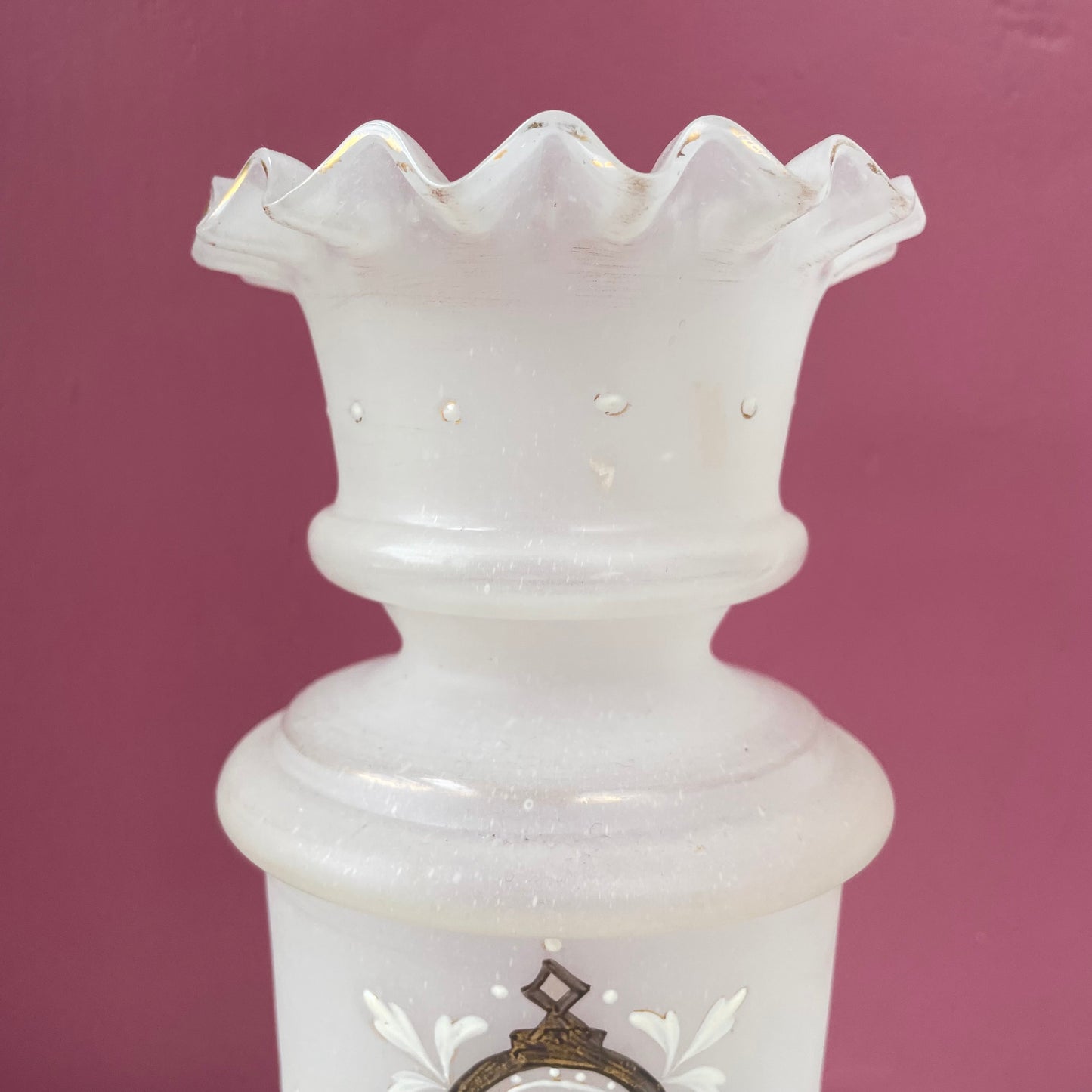 Victorian White Bristol Glass Vase