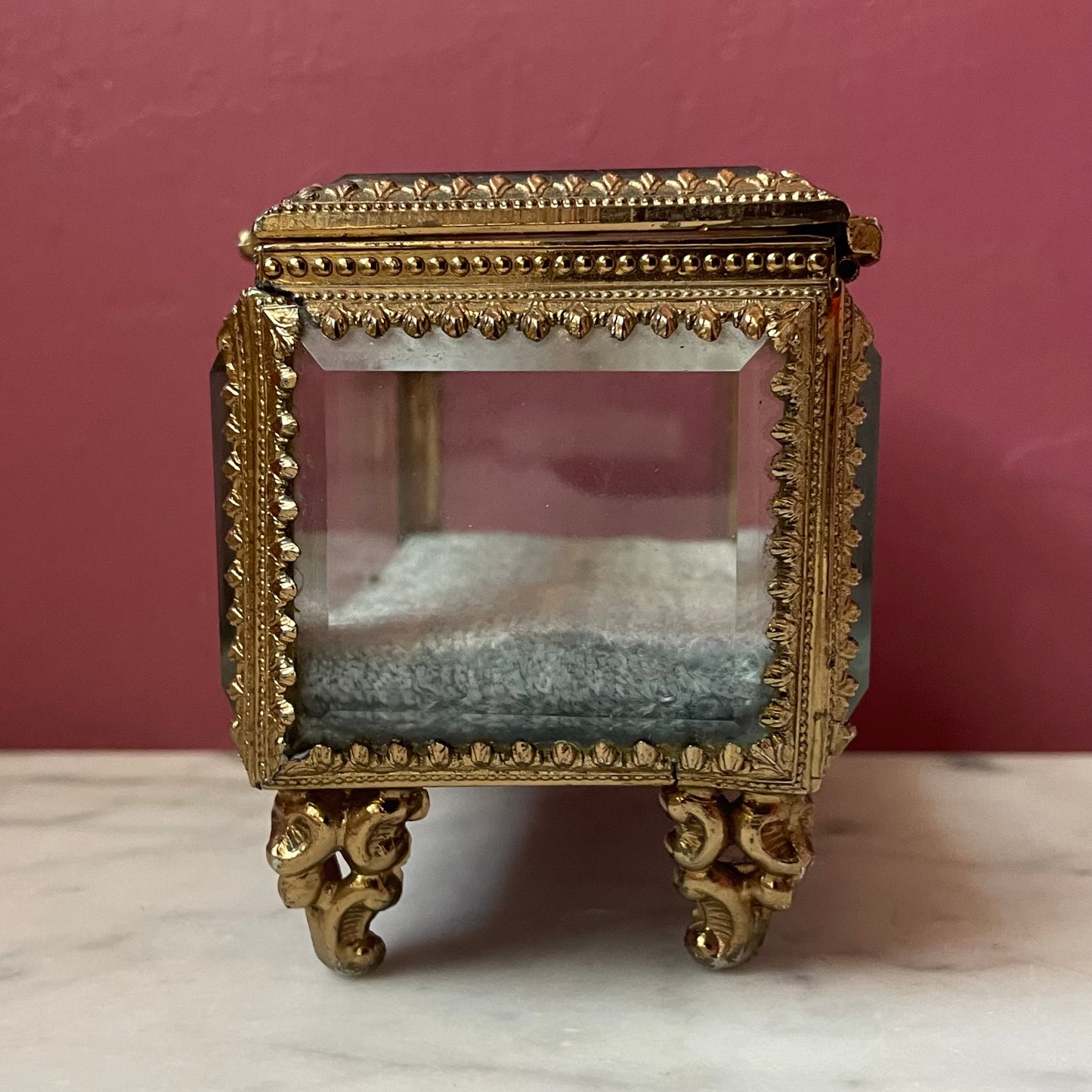 Victorian Revival Bevelled Glass Jewelry Box