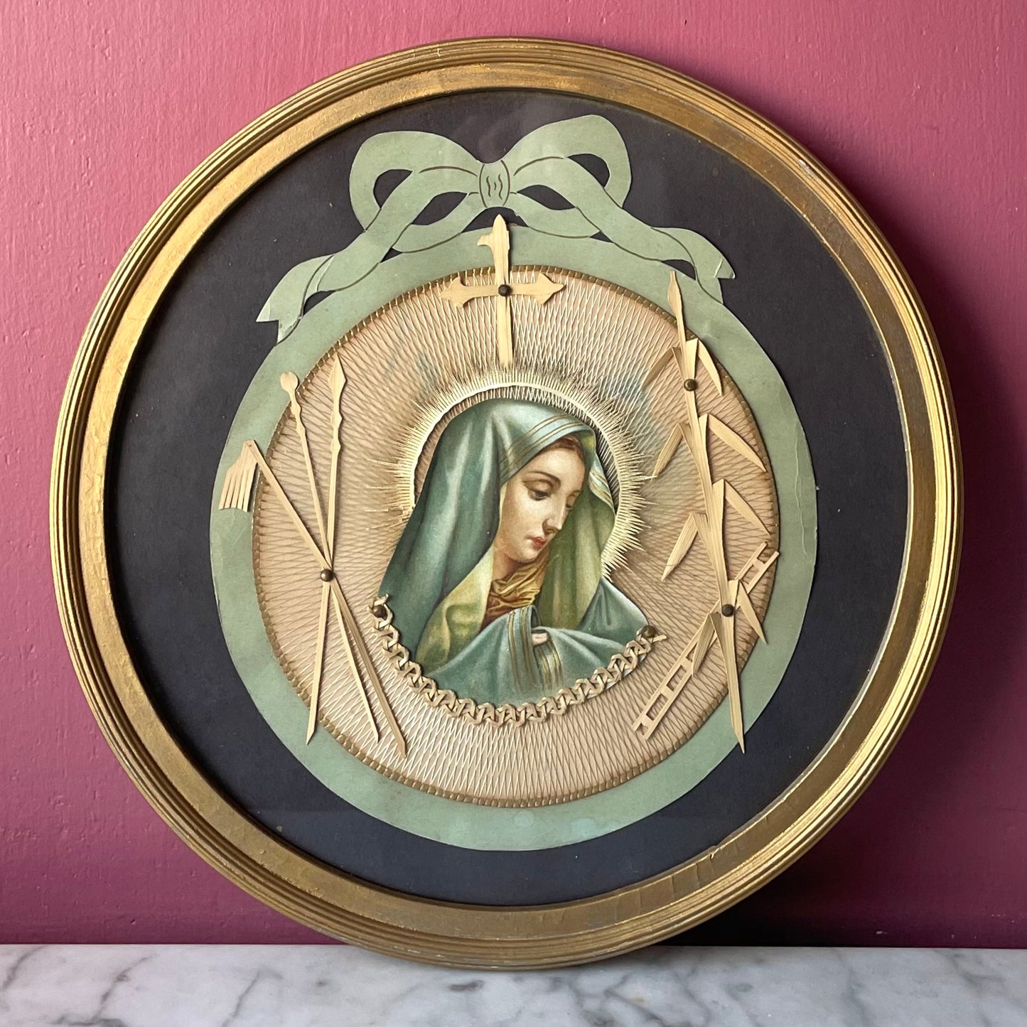 Our Lady of Sorrows | Framed Paper Assemblage