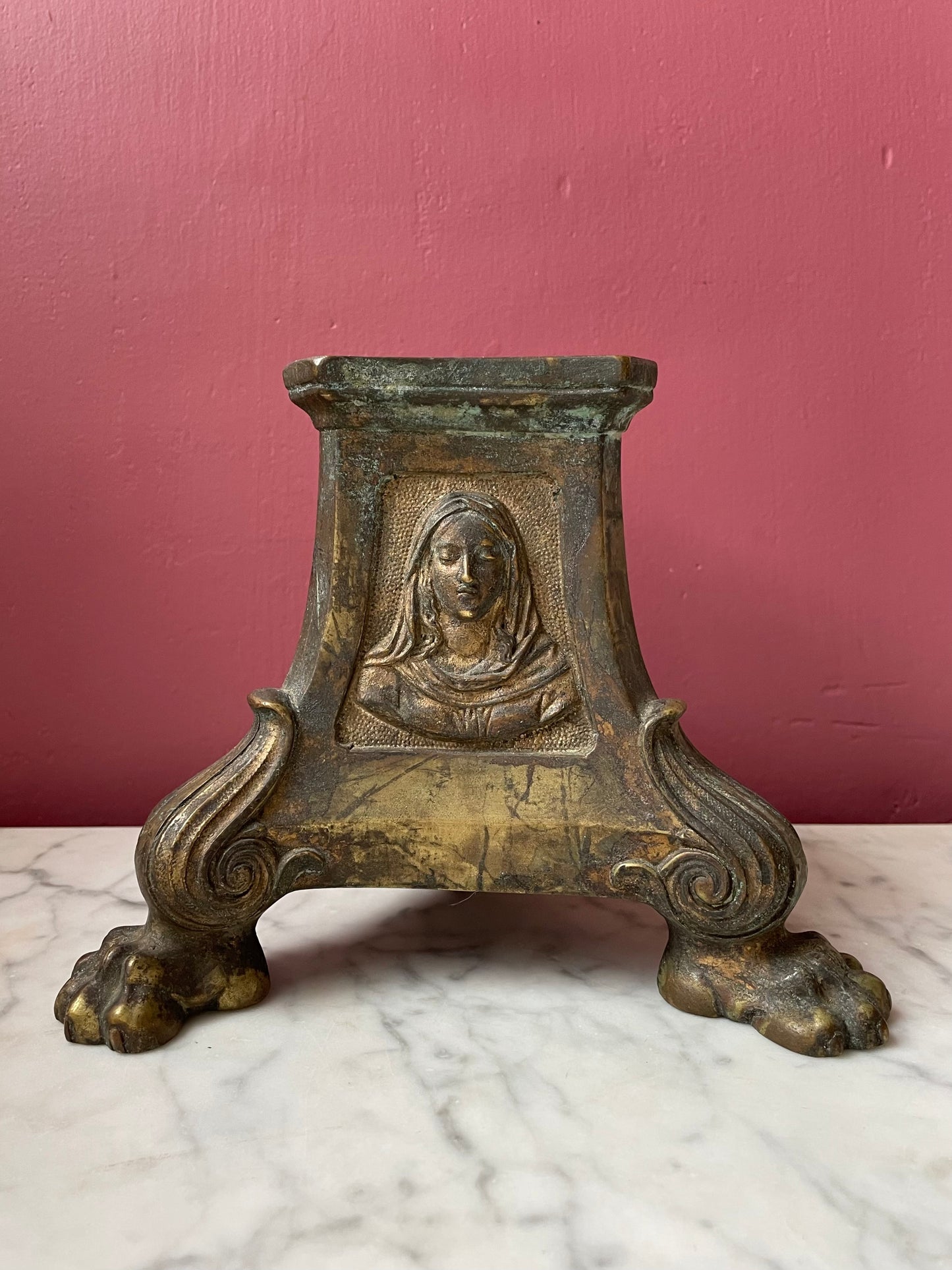 Antique Religious Metal Base