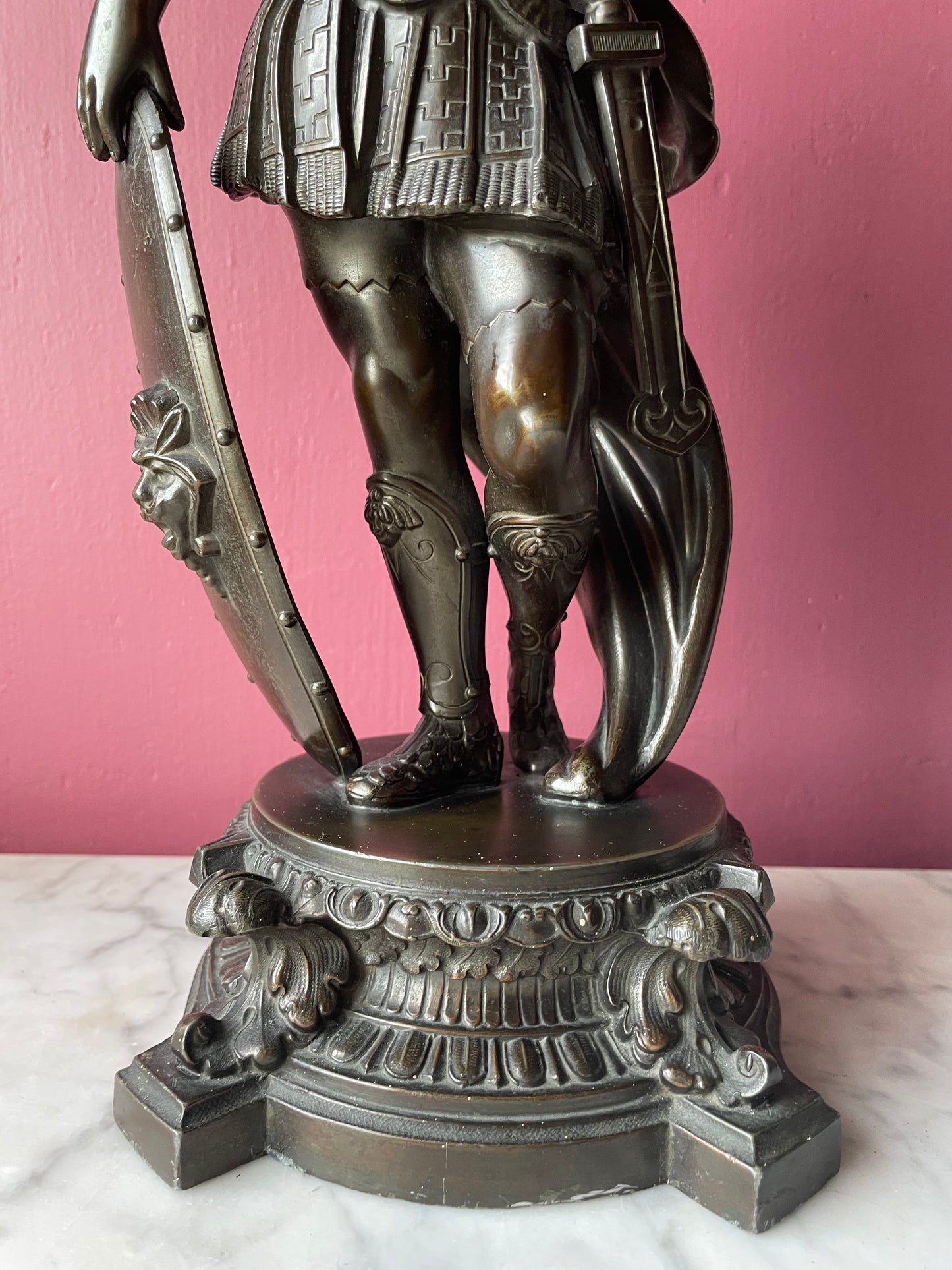 Victorian Cast Metal Warrior Figure