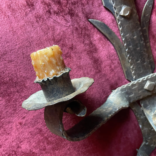 Vintage Spanish Wall Sconce Candle Holders