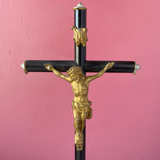 Antique Ebony Crucifix