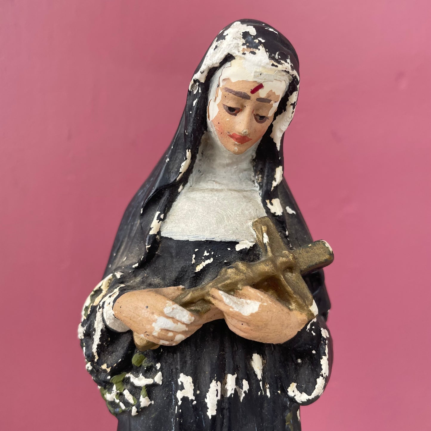Vintage Saint Rita Chalkware Statue
