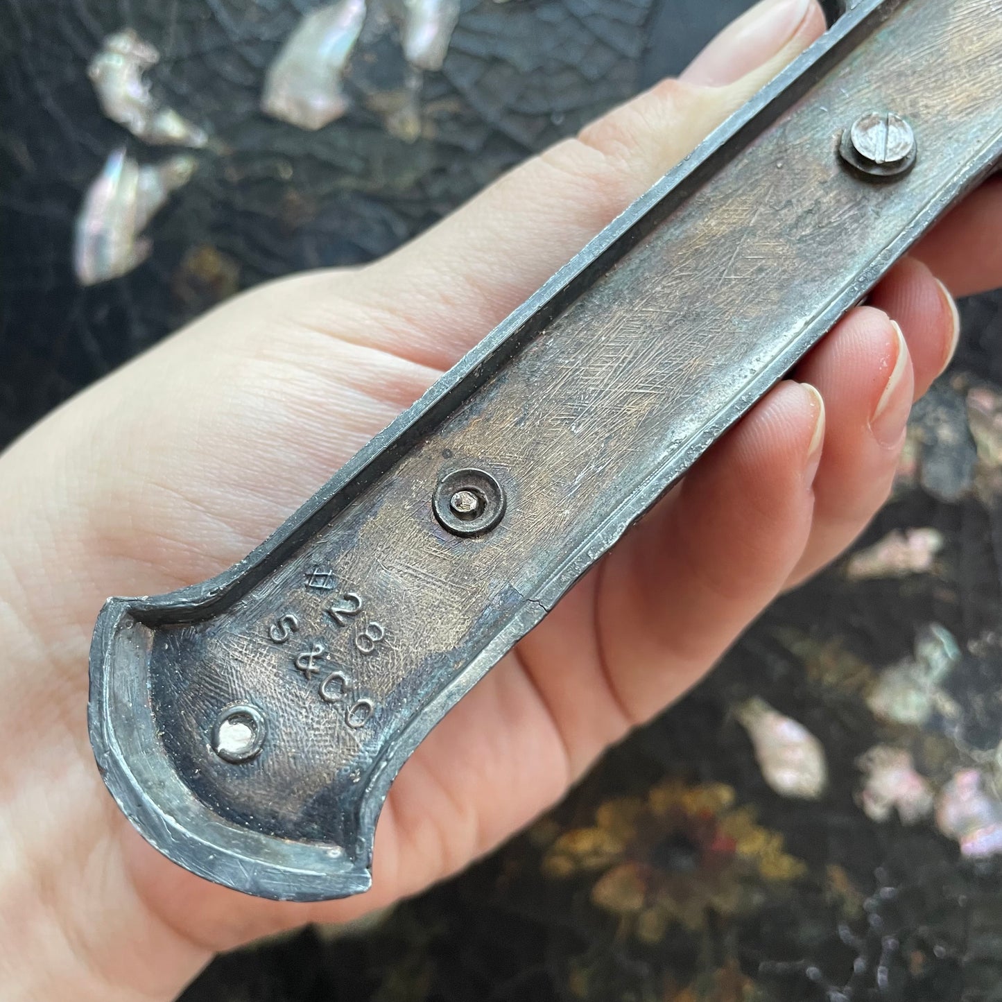Antique Crucifix Shaped Casket Plate