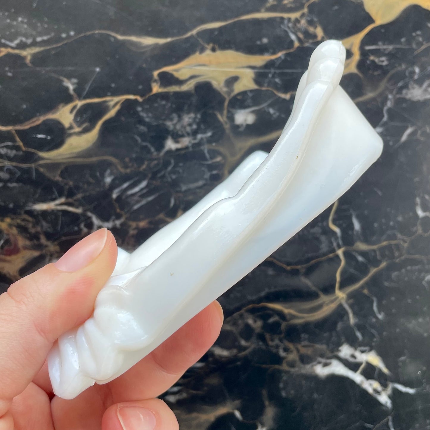 Antique Milk Glass Hand | Trinket Dish