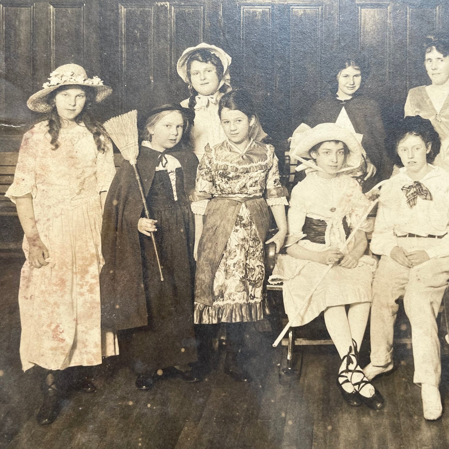 Antique School Play Cabinet Card