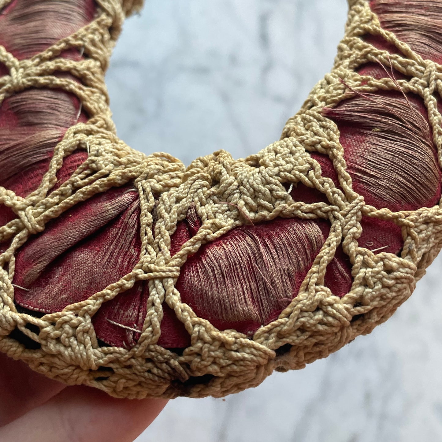 Antique Good Luck Charm | Horseshoe Wrapped in Fabric