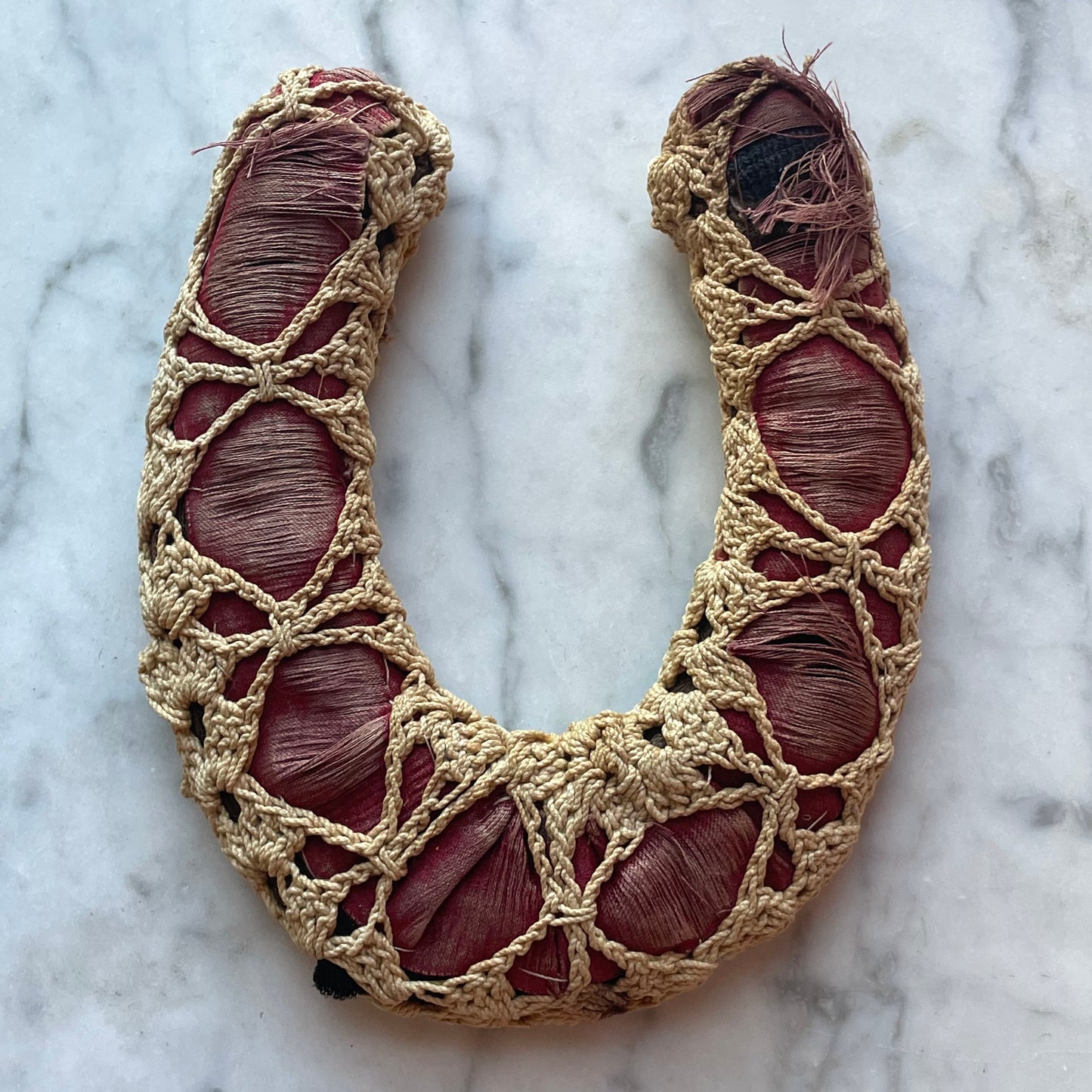 Antique Good Luck Charm | Horseshoe Wrapped in Fabric
