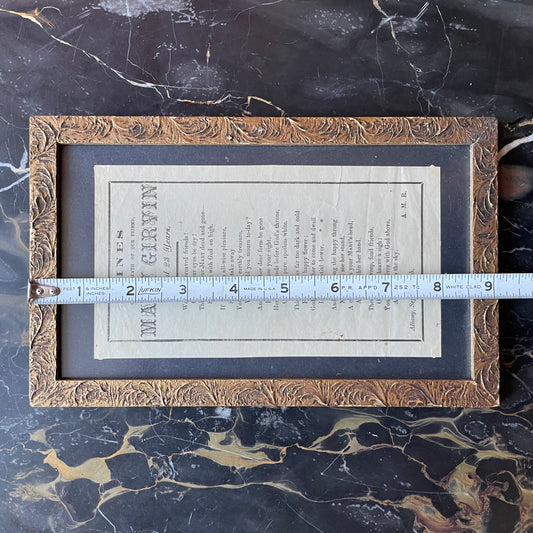 Lines on the Death of Our Friend | Victorian Mourning Poem for Mary Girvin