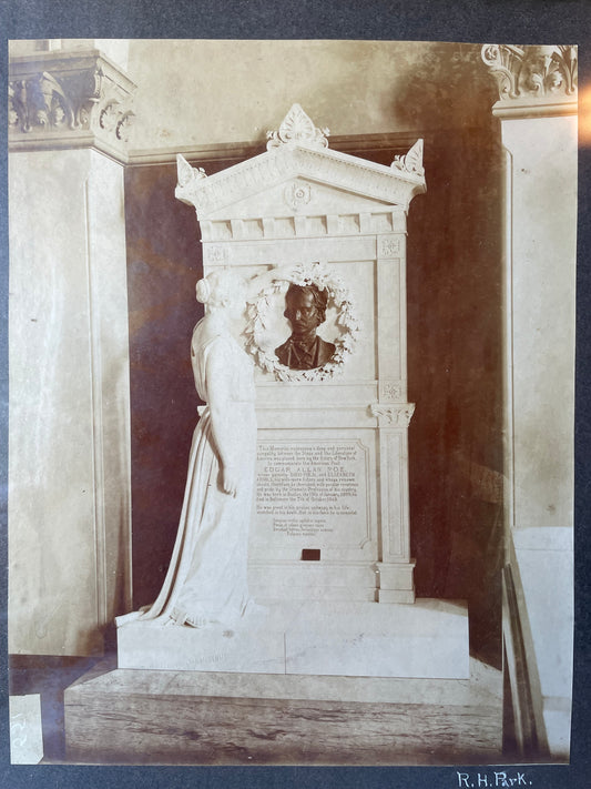Edgar Allan Poe Memorial | Victorian Framed Cabinet Card | Richard Henry Park | 1884