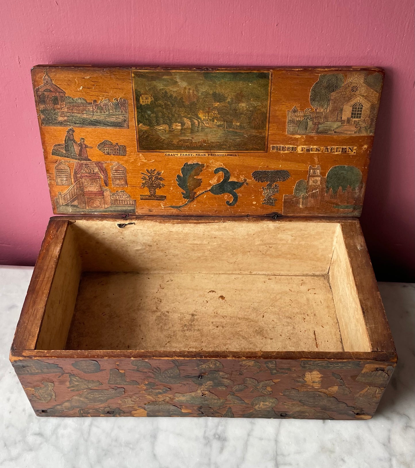 Early Victorian Decoupage Box