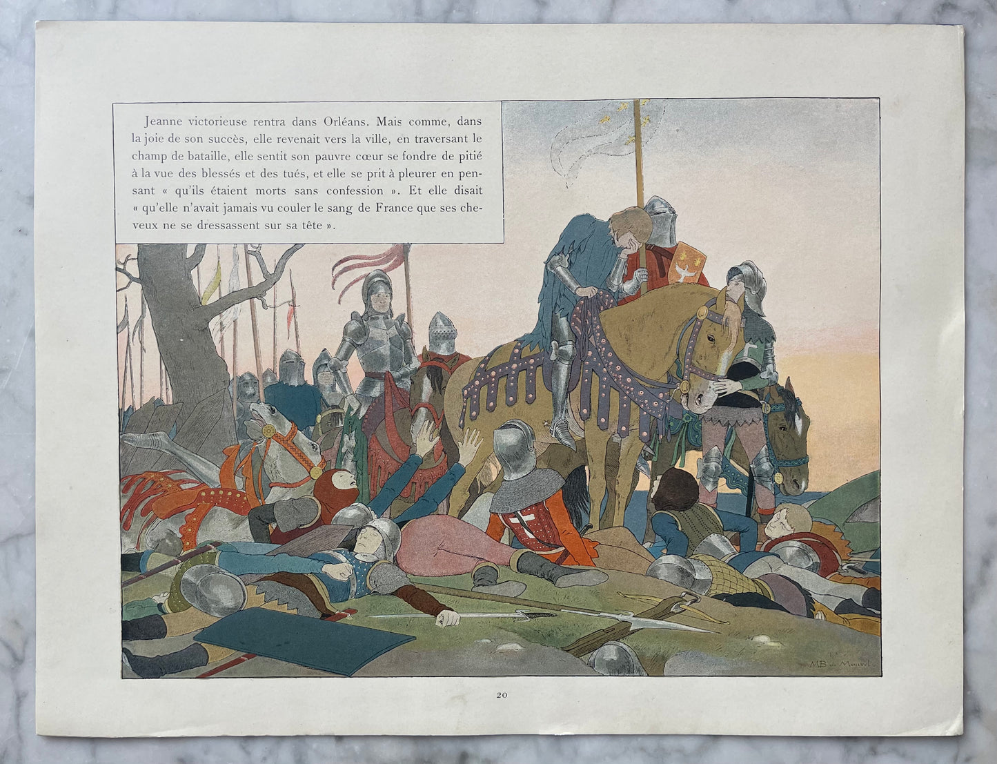 Jeanne d’Arc Antique Print | Double Sided | M. Boutet de Monvel