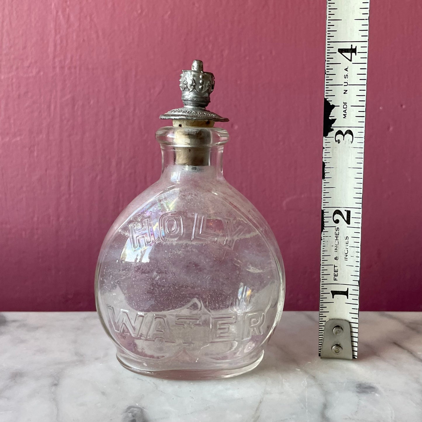 Antique Glass Holy Water Bottle