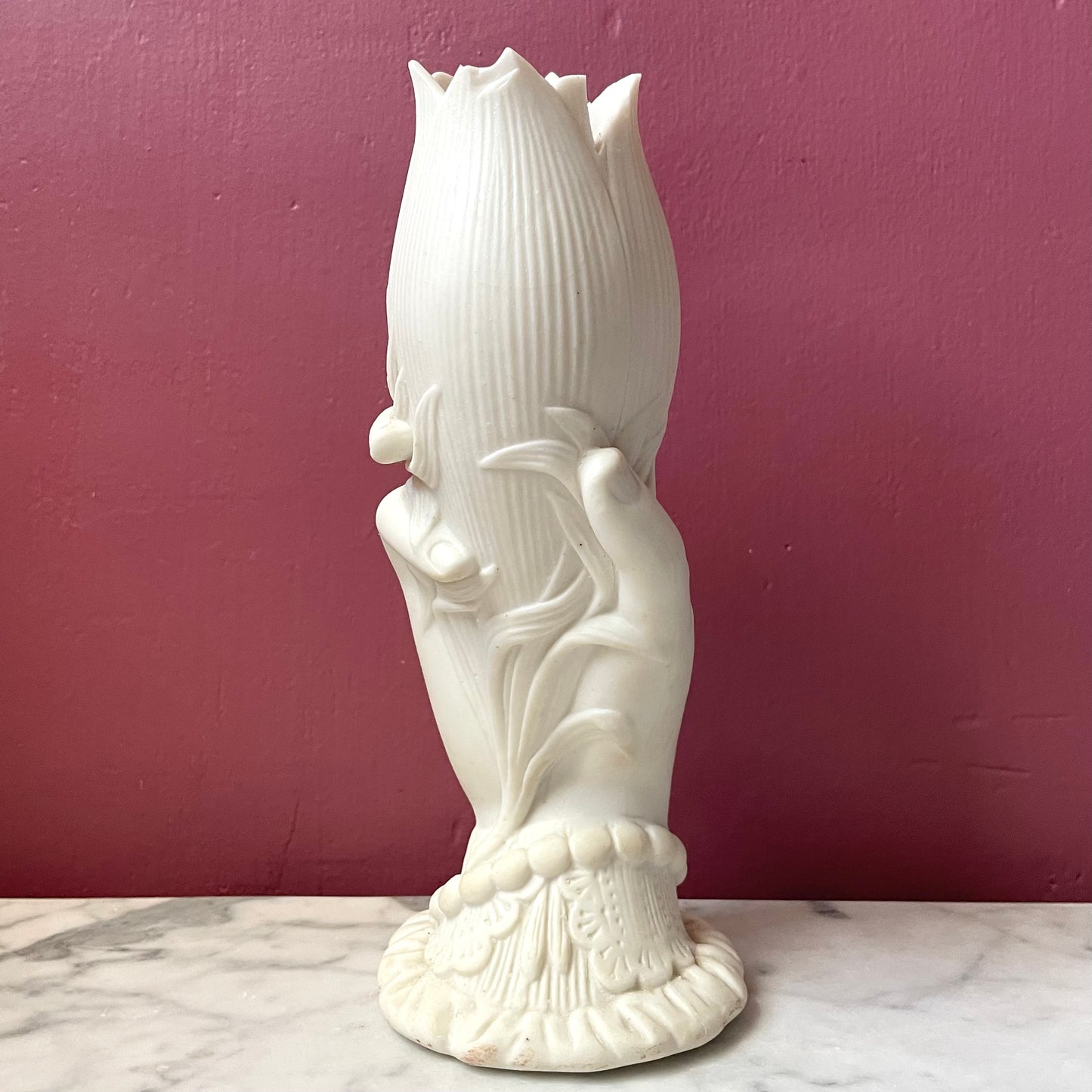 Victorian Parian Hand Shaped Spill Vase