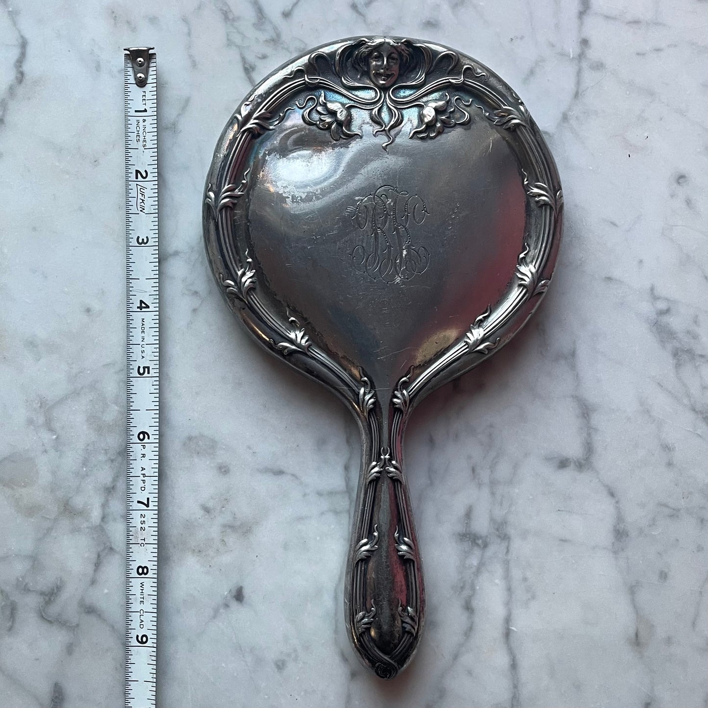 Antique Art Nouveau Hand Mirror