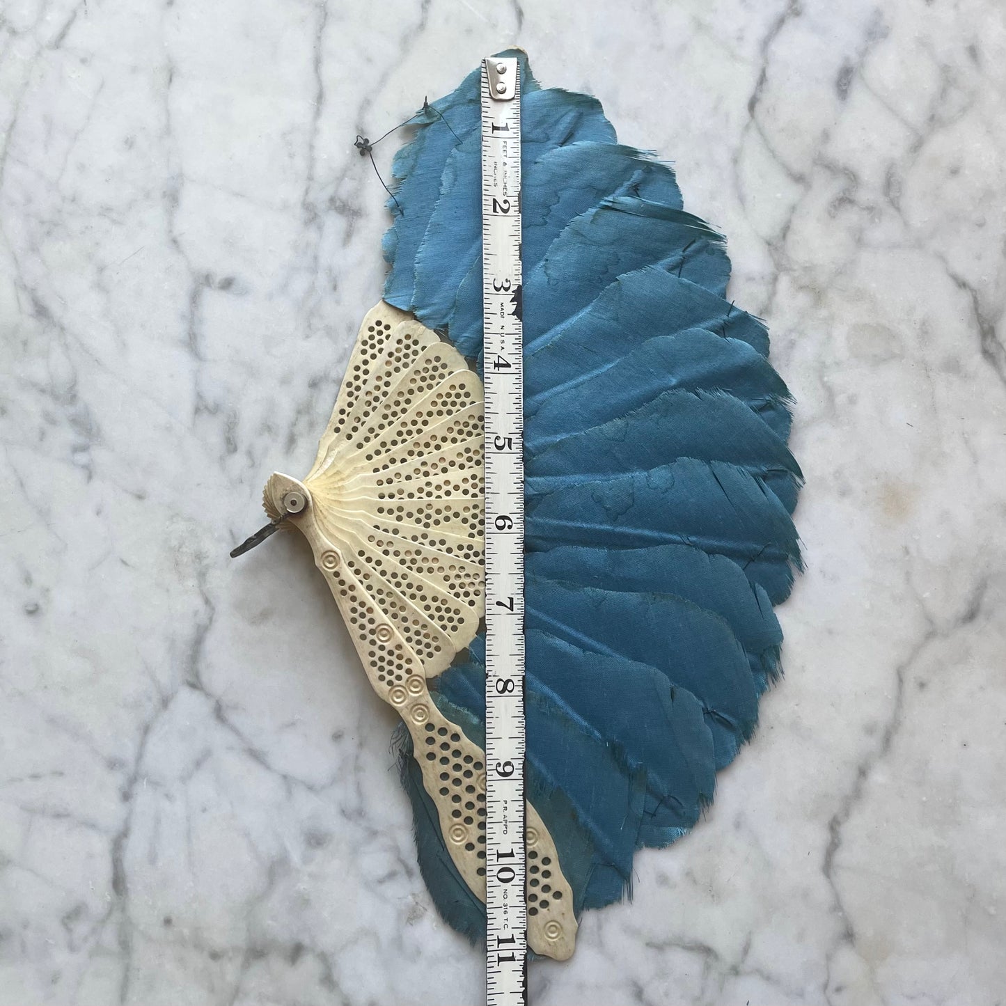 Victorian Pierced Bone & Silk Fan | Child Size