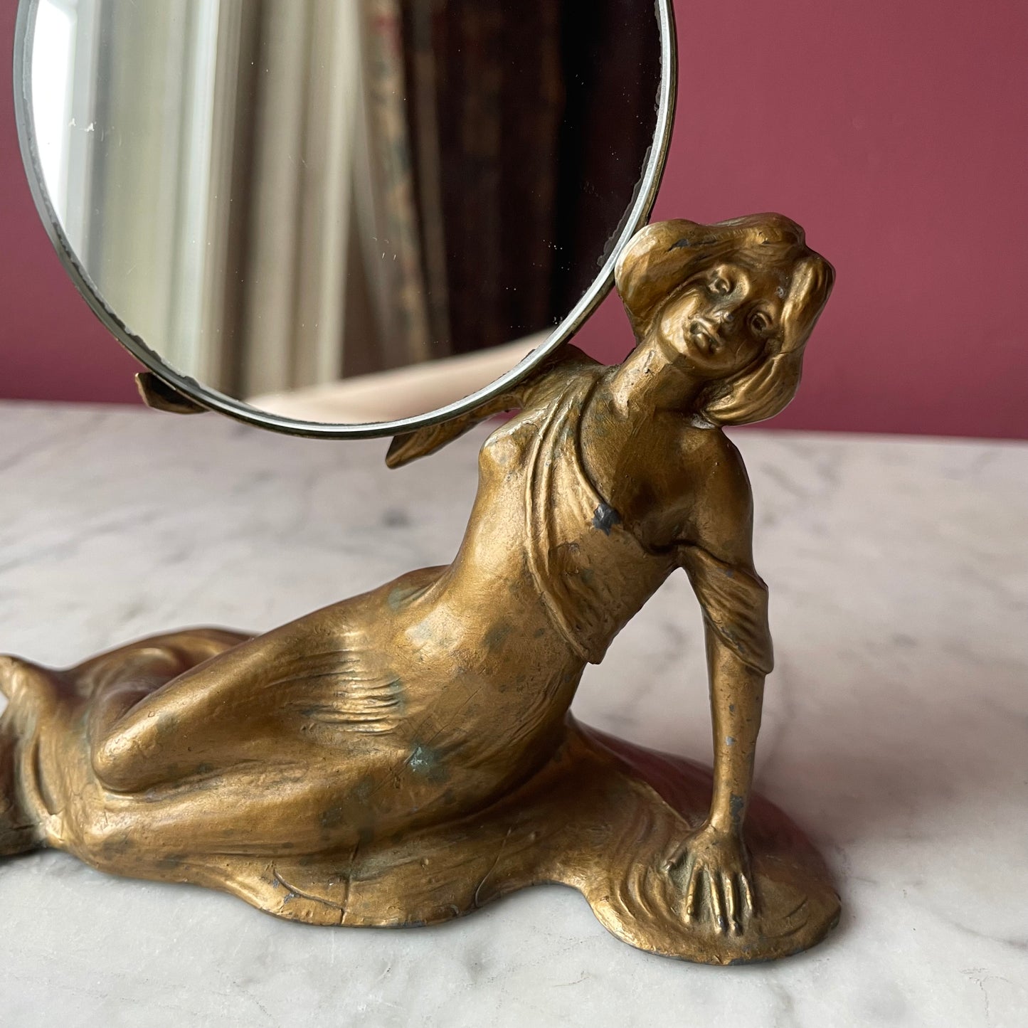 Antique Art Nouveau Vanity Mirror