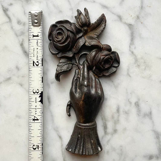 Victorian Cast Iron Hand with Roses