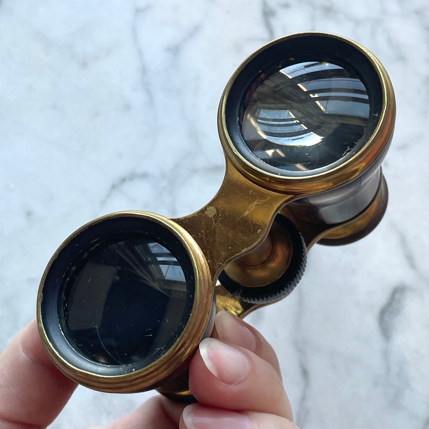 Antique Purple Abalone Pearl Opera Glasses in Original Case