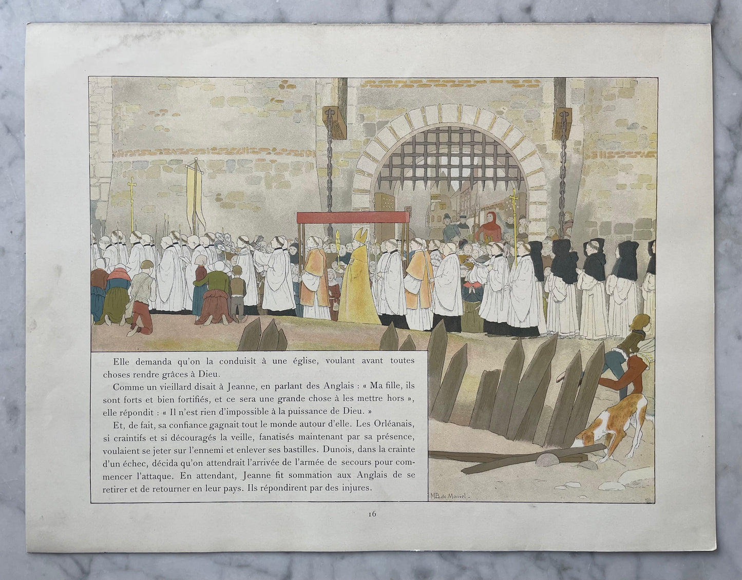Jeanne d’Arc Antique Print | Double Sided | M. Boutet de Monvel