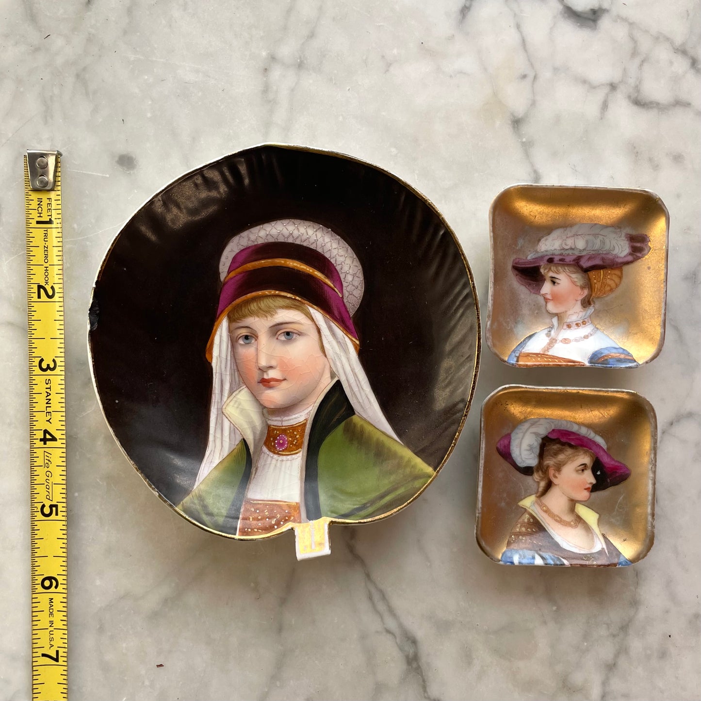 Antique Porcelain Portrait Plates