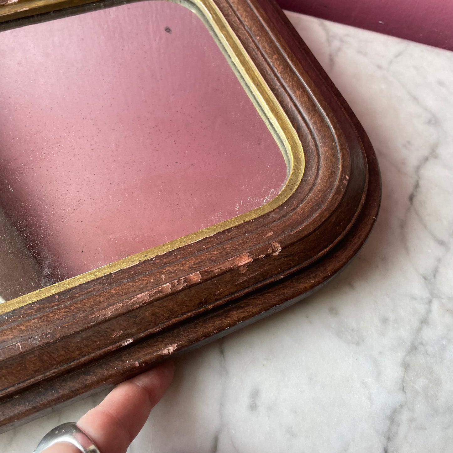 Victorian Arched Wood Victorian Mirror