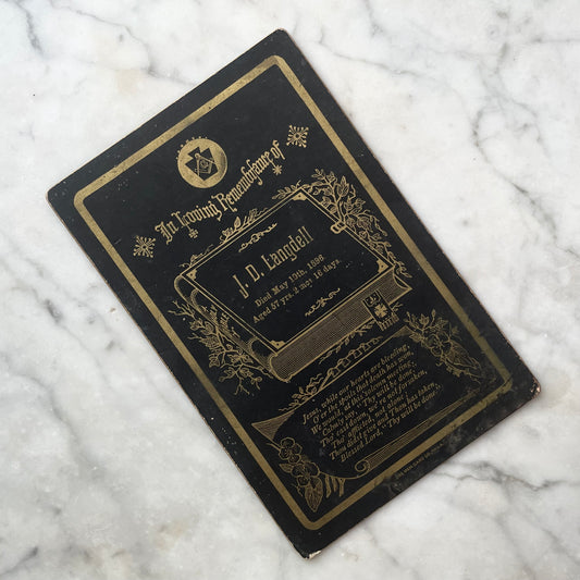 Masonic Mourning Card