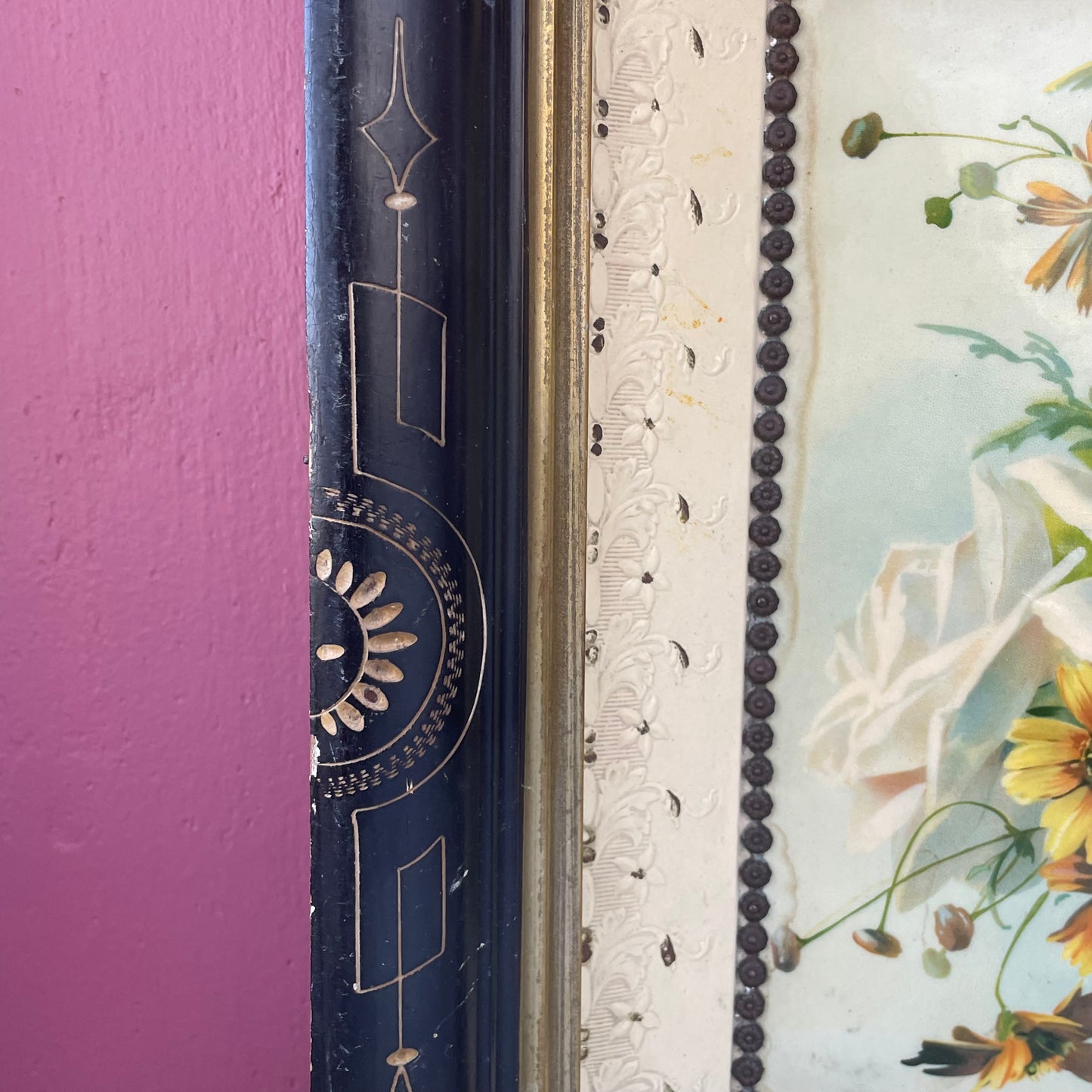 Victorian Floral Lithograph on Celluloid