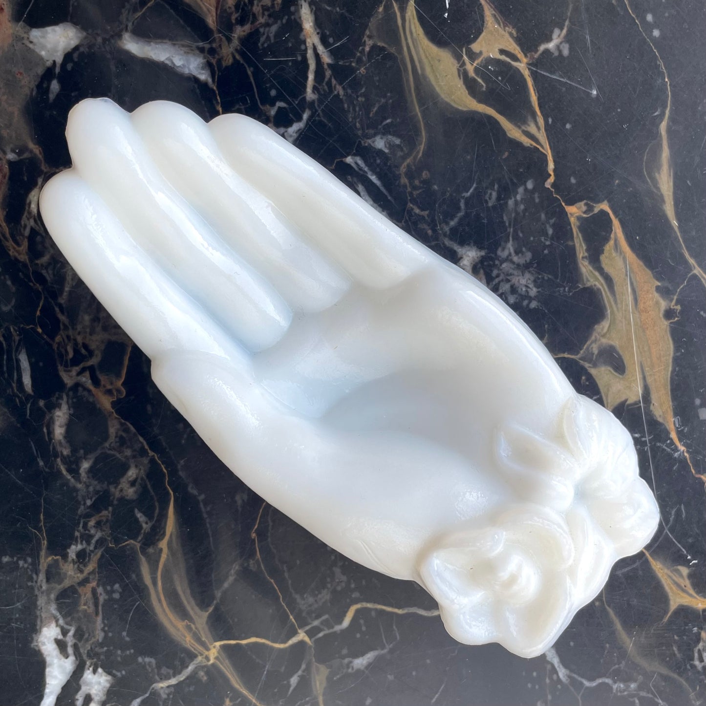 Antique Milk Glass Hand | Trinket Dish