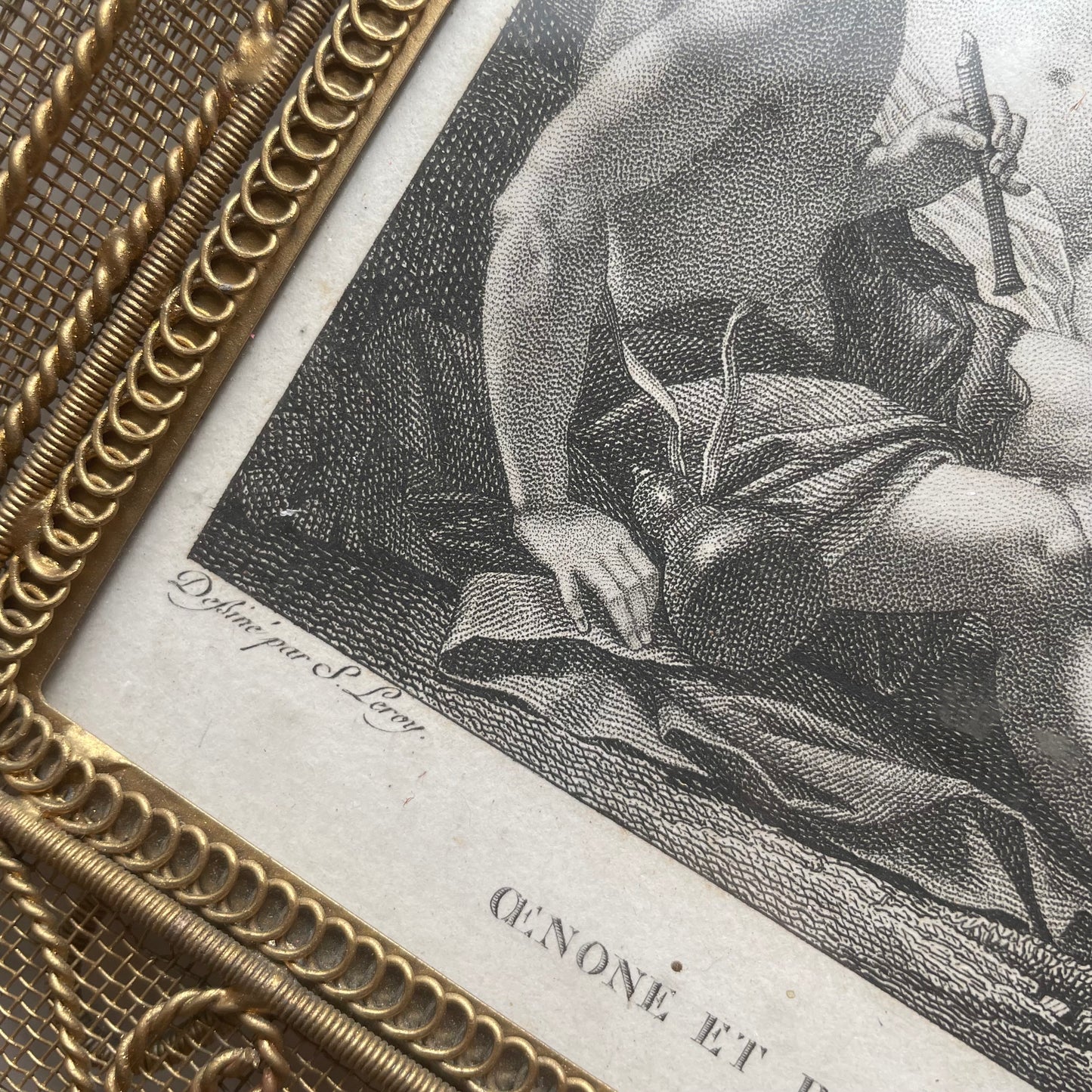 Oenone & Paris | Antique Framed Engraving