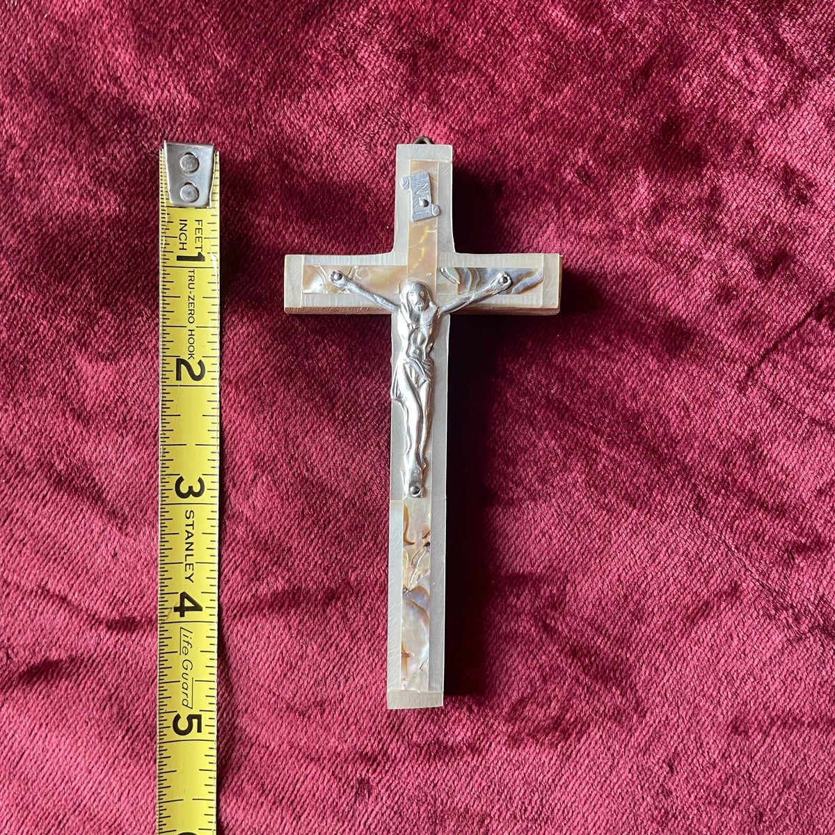 Vintage Abalone Crucifix | Holy Land Souvenir