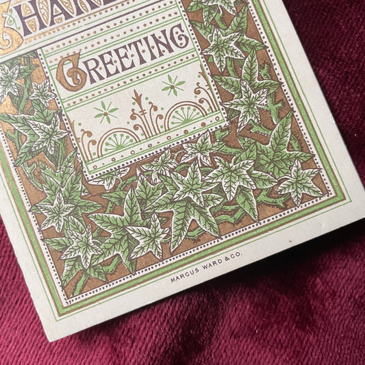 Shakespeare Greeting | Victorian Card | Marcus Ward & Co