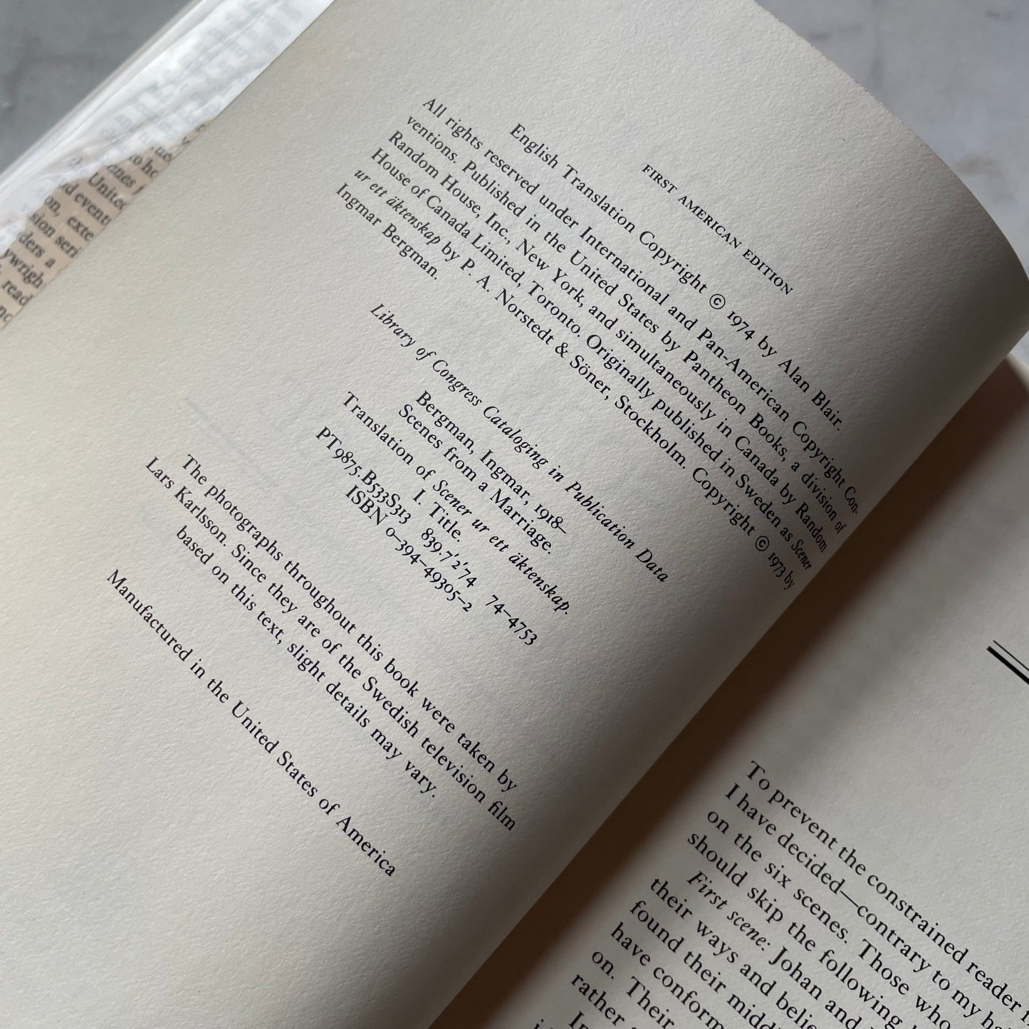 Scenes from a Marriage | Ingmar Bergman | Film Script