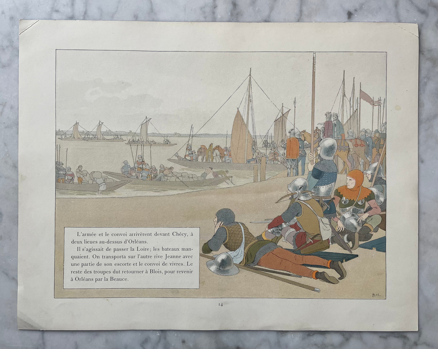 Jeanne d’Arc Antique Print | Double Sided | M. Boutet de Monvel