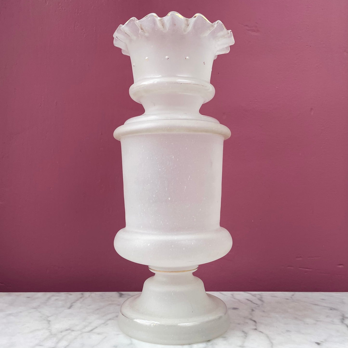 Victorian White Bristol Glass Vase