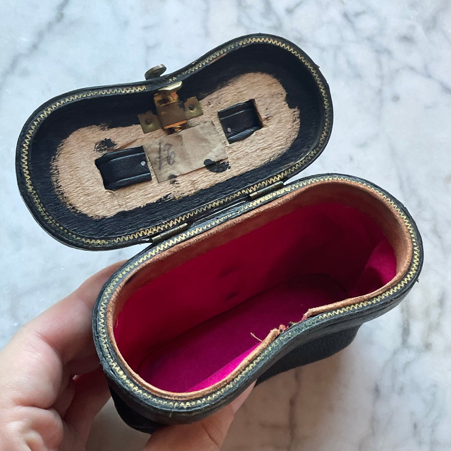 Antique Purple Abalone Pearl Opera Glasses in Original Case