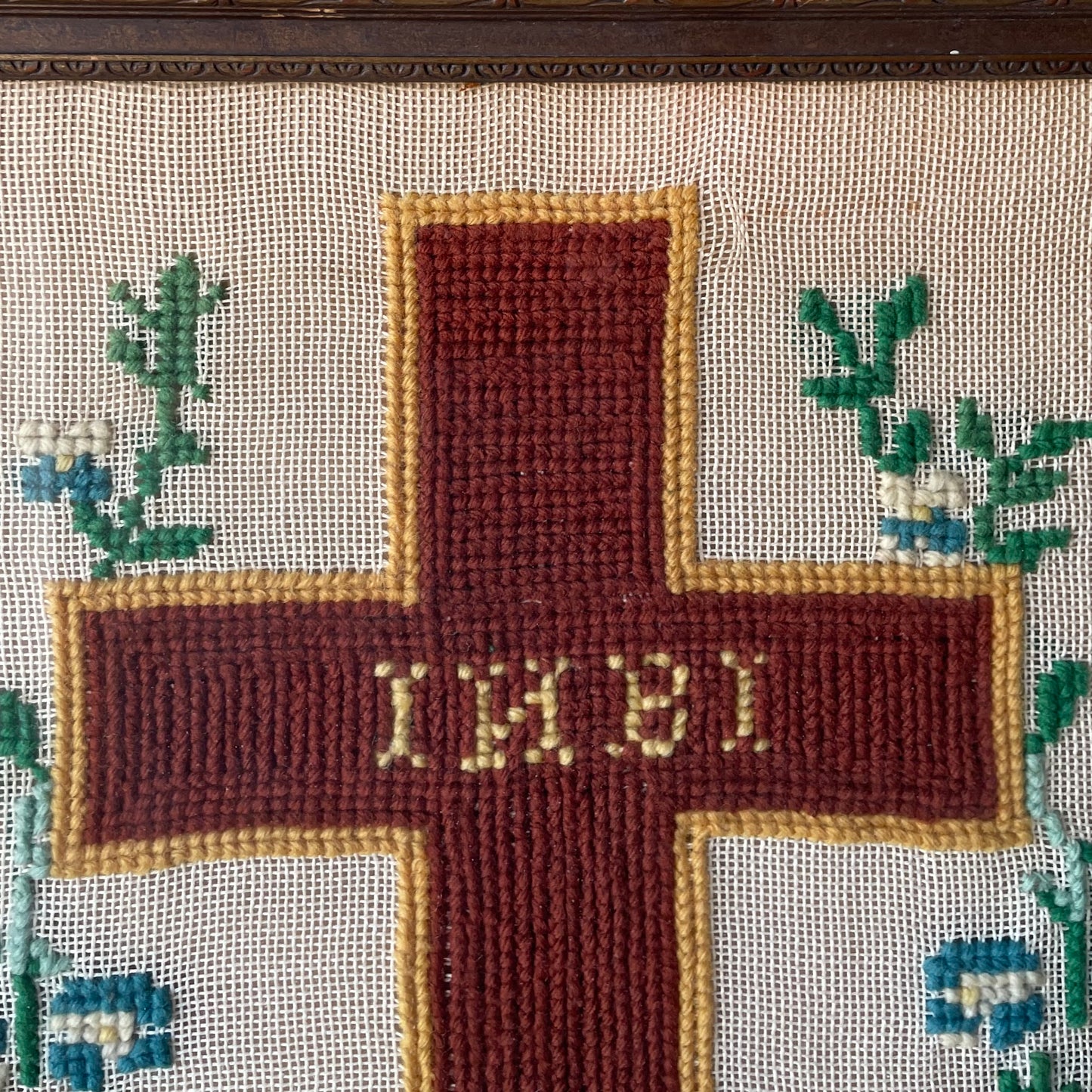 Antique Cross & Flowers Embroidery