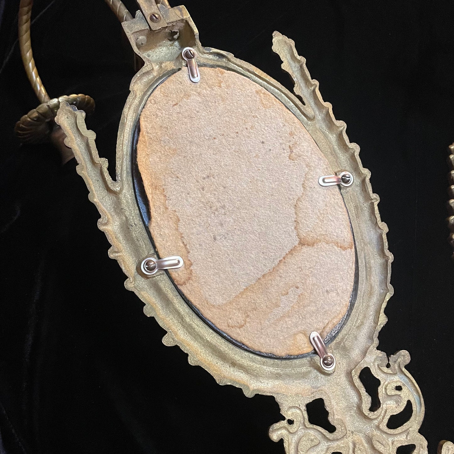 Vintage Baroque Revival Sconces with Mirrors & Candleholders