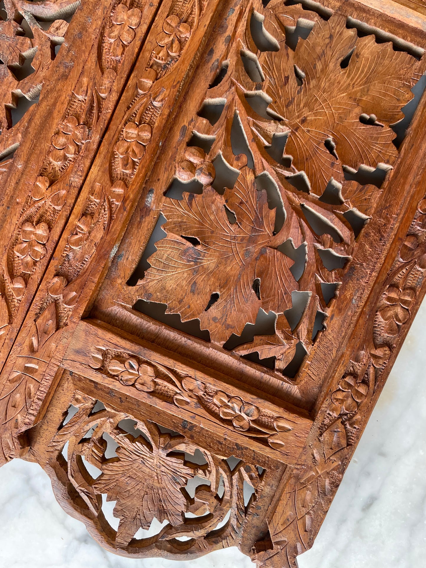 Vintage Carved Wood Indian Screen